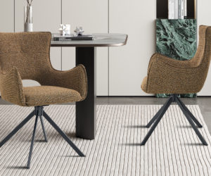 Chaise 'Billy' Pivotant en Tissu Ote Harper 280 Rouille