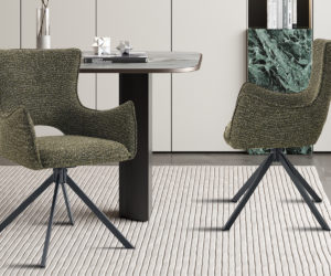 Chaise 'Billy' Pivotant en Tissu Ote Harper 355 Vert