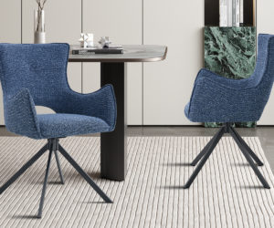 Chaise 'Billy' Pivotante en tissu Ote Harper 312 Bleu