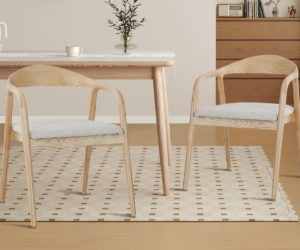 Chaise 'Claire' Frêne Naturel - Tissu Ote Milan 103 Beige