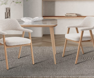 Chaise 'Coralie' Chêne Massieve Tissu Ote Milan 103 Beige