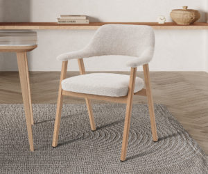 Alternative view of Chaise 'Coralie' Chêne Massieve Tissu Ote Milan 103 Beige