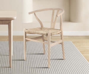 Alternative view of Chaise 'Bart' Bois d'orme avec assisse tissé