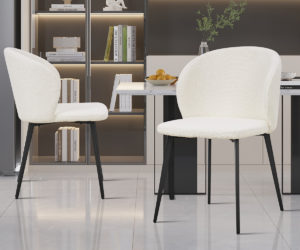 Alternative view of Chaise 'Toledo' Bouclé Blanc