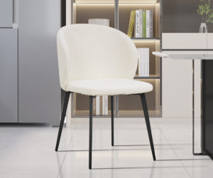 Chaise 'Toledo' Bouclé Blanc