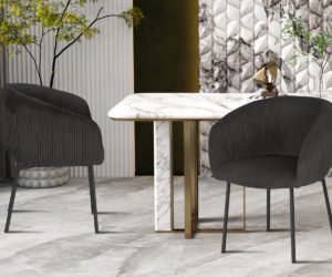 Chaise 'Sevilla' Corduroy Fabb Hyper 16 Gris