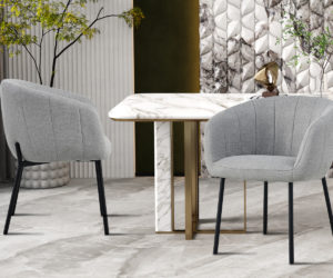 Chaise 'Sevilla' Tissu Gris clair