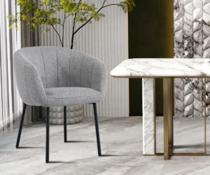 Alternative view of Chaise 'Sevilla' Tissu Gris clair