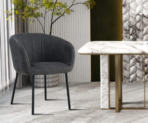 Chaise 'Sevilla' Tissu Gris foncé