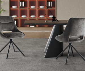 Chaise 'Dante' Tissu Gris