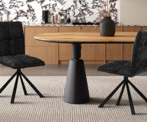 Chaise 'Jack' Pivotant en Tissu Gris foncé