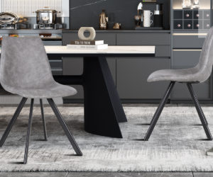 Chaise 'Emma' PU Gris foncé