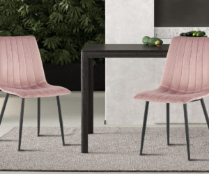 Chaise 'Willis' Velours Rose