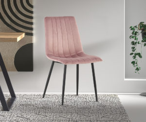 Alternative view of Chaise 'Willis' Velours Rose