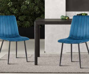 Chaise 'Willis' Velours Bleu