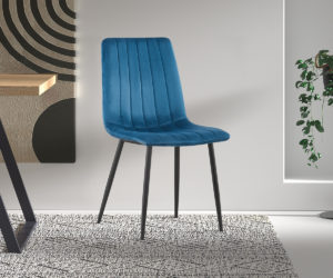 Alternative view of Chaise 'Willis' Velours Bleu