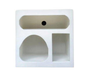 Bibliothèque à compartiments Caya en bois de manguier blanc – 60 cm