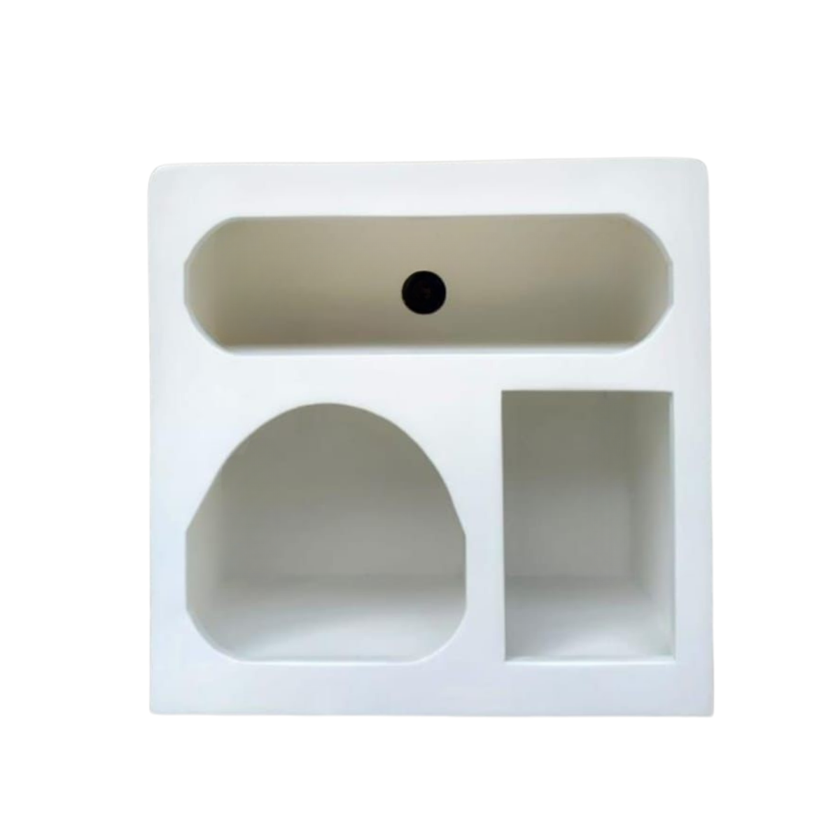 Bibliothèque à compartiments Caya en bois de manguier blanc – 60 cm