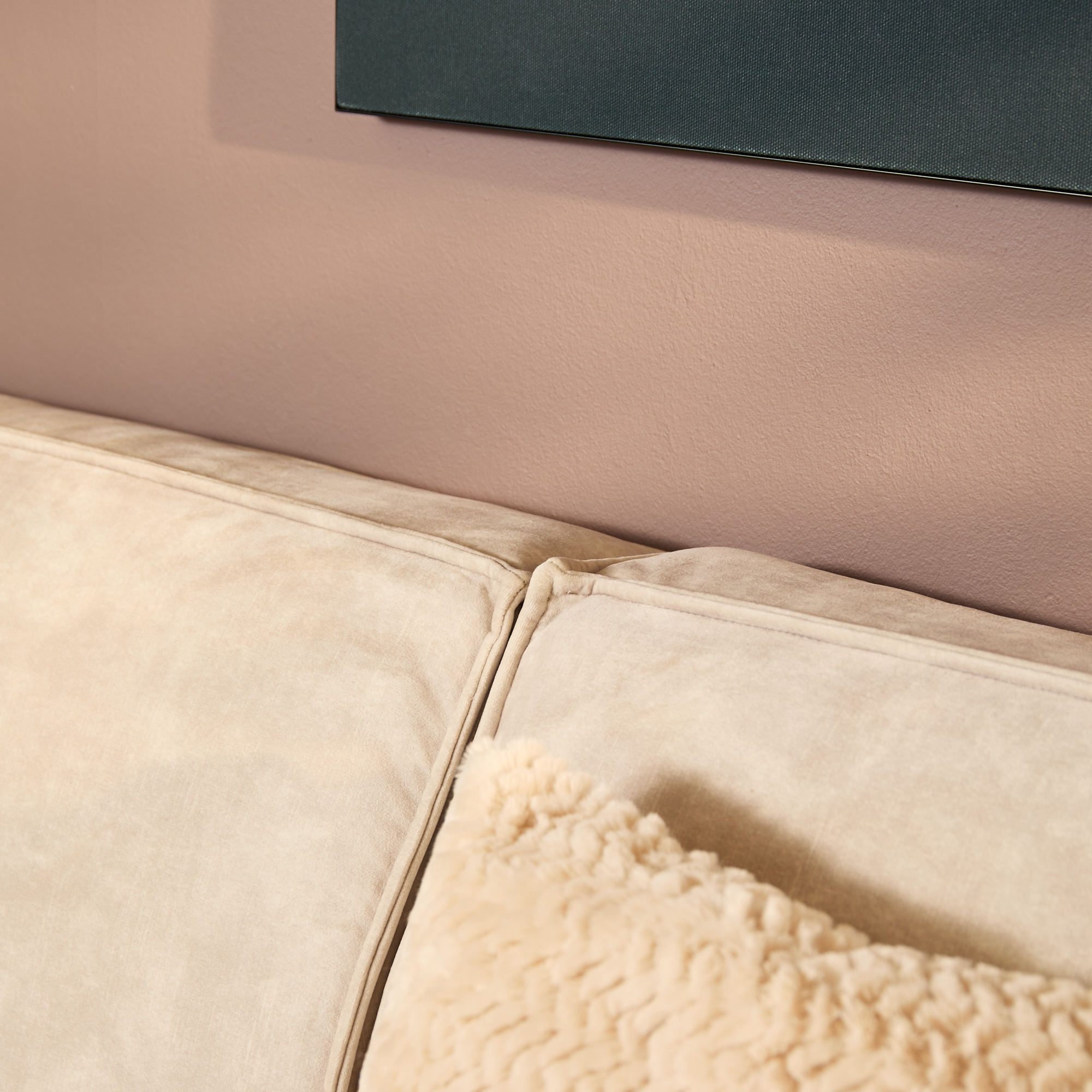Canapé MySofa Floris | méridienne gauche + 2,5 places | velours beige – Image 2