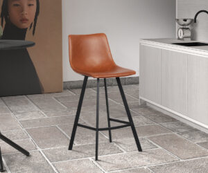 Alternative view of Chaise de comptoir 'Ozan' PU Cognac