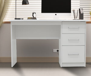 Bureau 'Mateo' 3 tiroirs Blanc