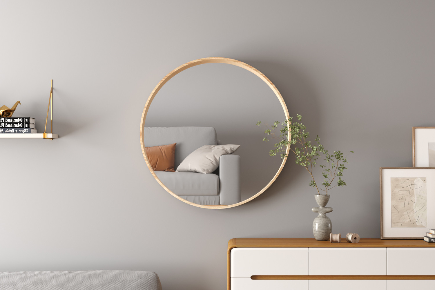 Miroir 'Ria' 80x80 Chêne vieilli