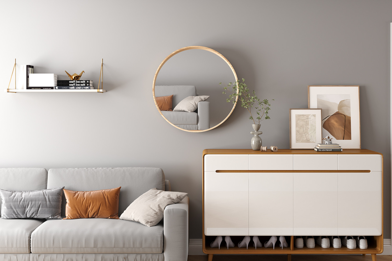 Miroir 'Ria' 80x80 Chêne vieilli – Image 2