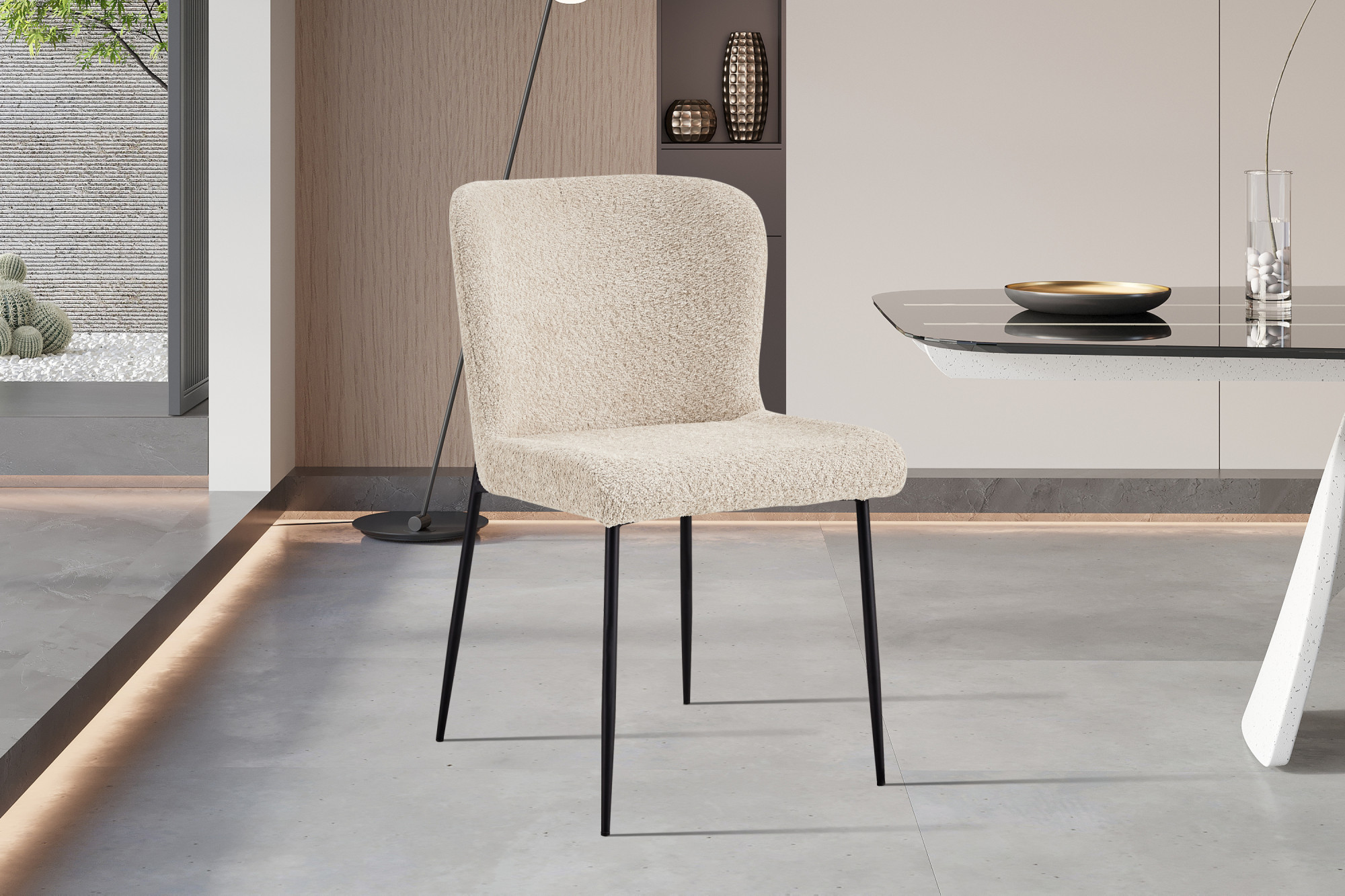 Chaise 'Lisa' Bouclé Beige – Image 2