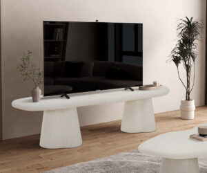 Alternative view of Meuble-tv 'Faro' 160 cm Organique Ciment