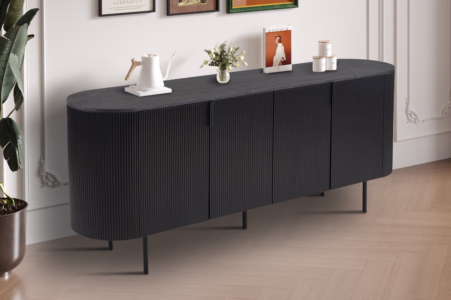 Bahut 'Lagos' 200 cm Décor Brun foncé