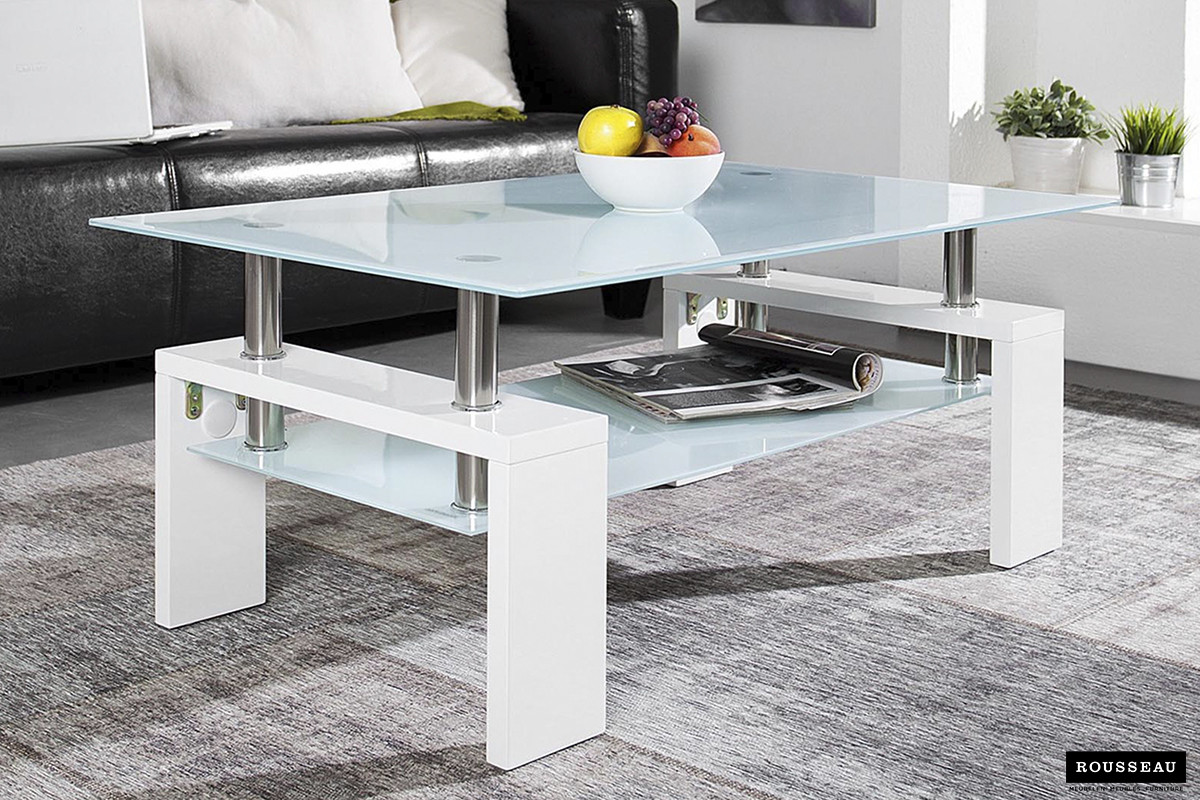 Table basse 'Alana' Blanc laqué