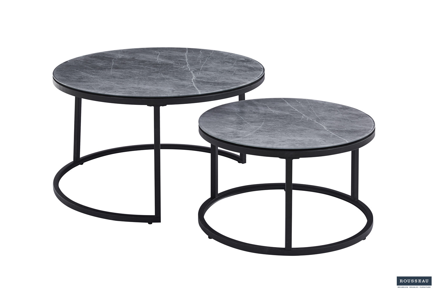 Table basse 'Boston' Décor Verre Gris Pierre – Image 2