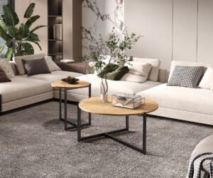 Alternative view of Set de 2 Table basses ''Pola' Décor Chêne vieilli