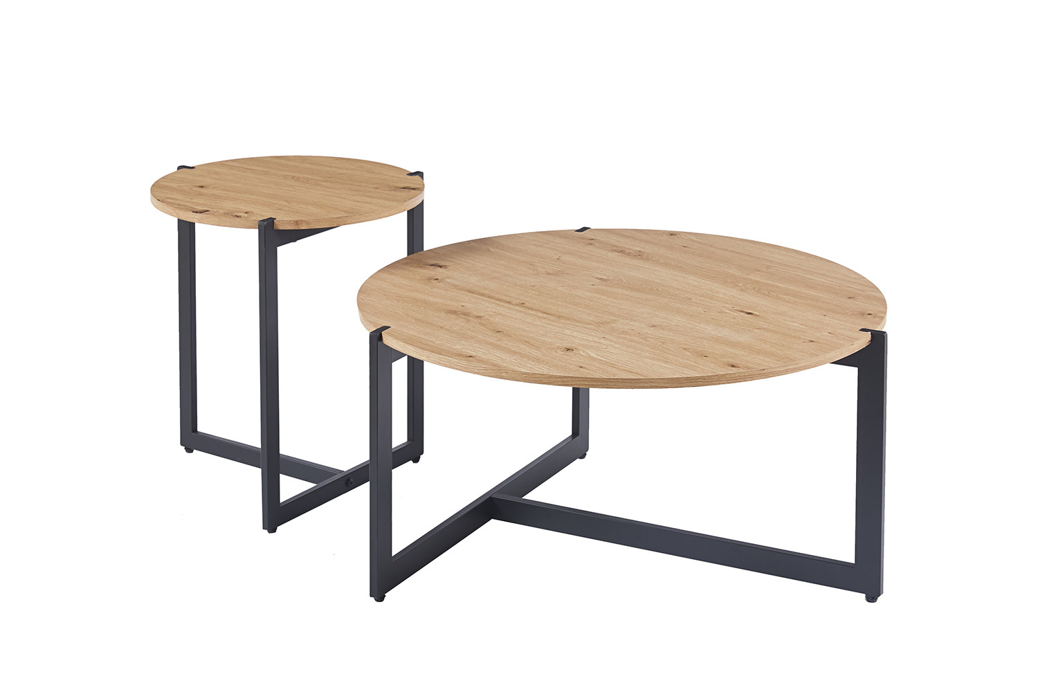Set de 2 Table basses ''Pola' Décor Chêne vieilli – Image 3