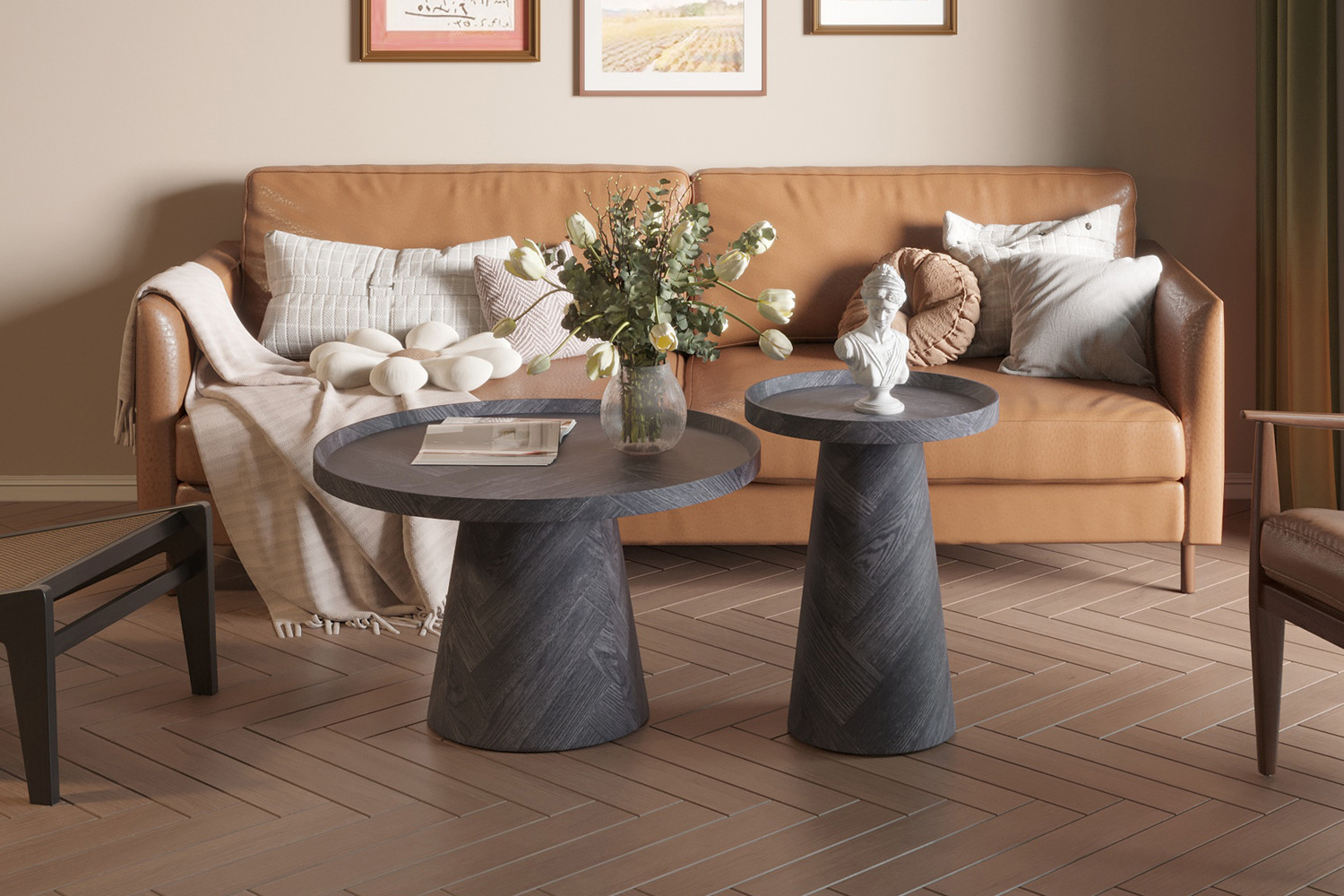 Table basse 'Manus' 80 cm Décor Gris foncé – Image 2