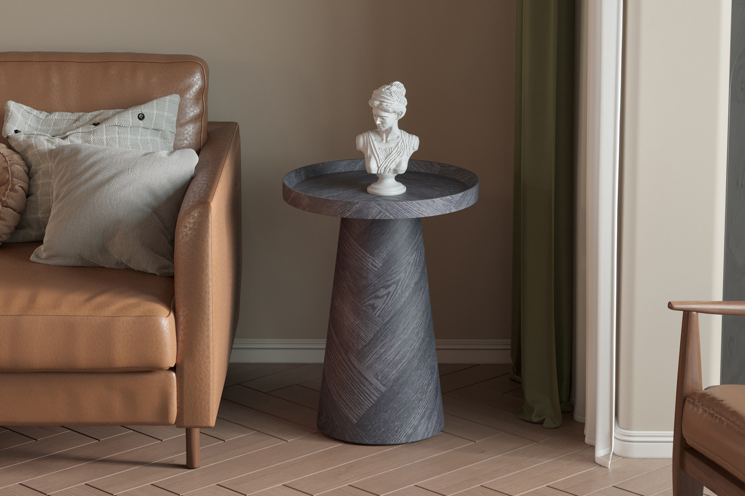 Table basse 'Manus' 45 cm Décor Gris foncé