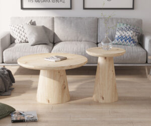 Alternative view of Table basse 'Lukas' 80 cm Décor Chêne vieilli