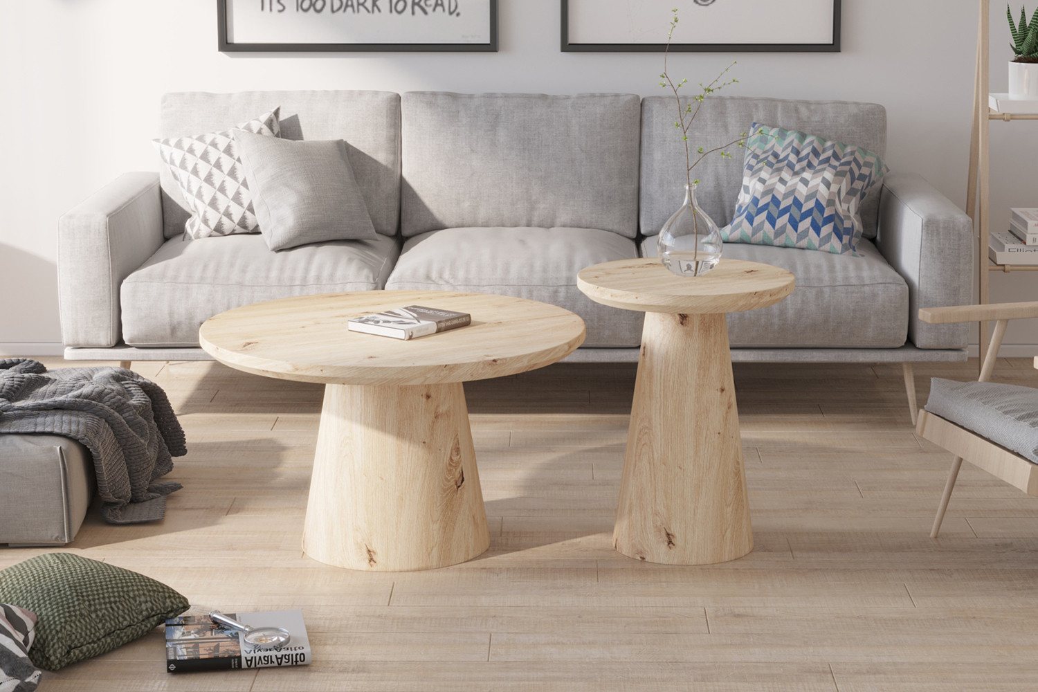Table basse 'Lukas' 45 cm Décor Chêne vieilli – Image 2