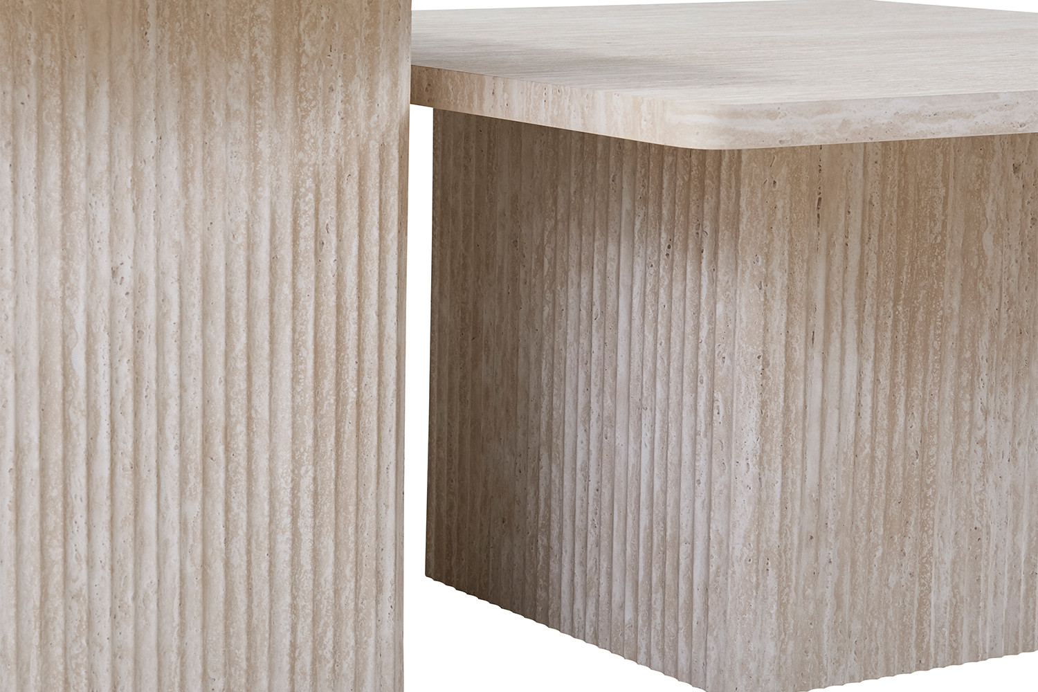 Set de 2 Table basses 'Bobby' Décor travertin Beige – Image 9