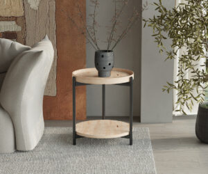 Table basse 'Dalina' 45 cm Décor Chêne vieilli