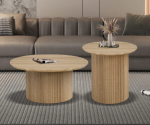 Alternative view of Table basse 'Lagos' 50 cm Ronde Décor Chêne Naturel