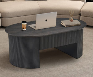 Alternative view of Table basse 'Lagos' 120 cm Plateau relevable Décor Brun foncé