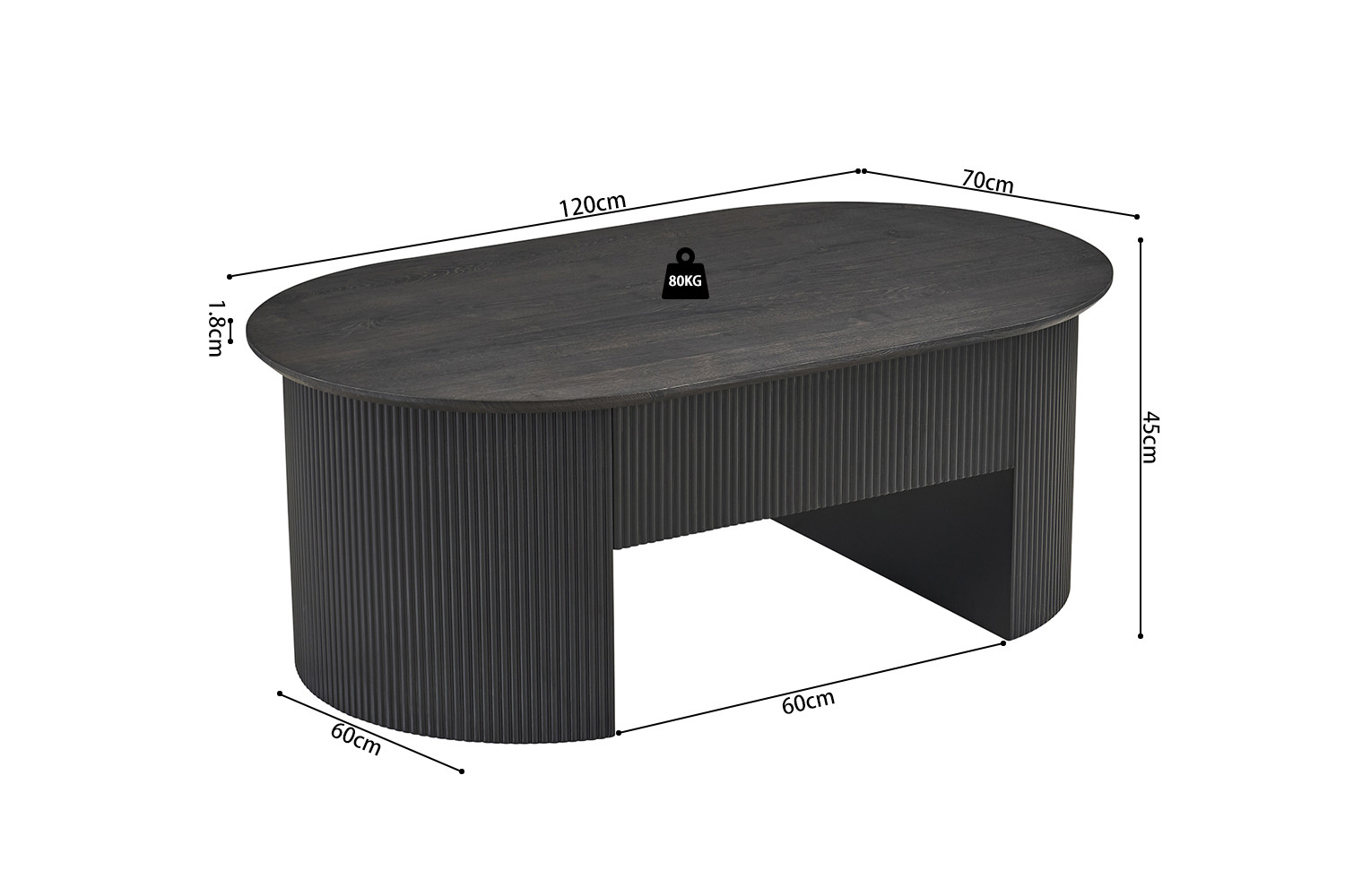 Table basse 'Lagos' 120 cm Plateau relevable Décor Brun foncé – Image 12