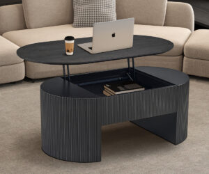 Table basse 'Lagos' 120 cm Plateau relevable Décor Brun foncé