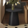 Table d'appoint 'Miklos' 60 cm Ronde Décor Brun foncé