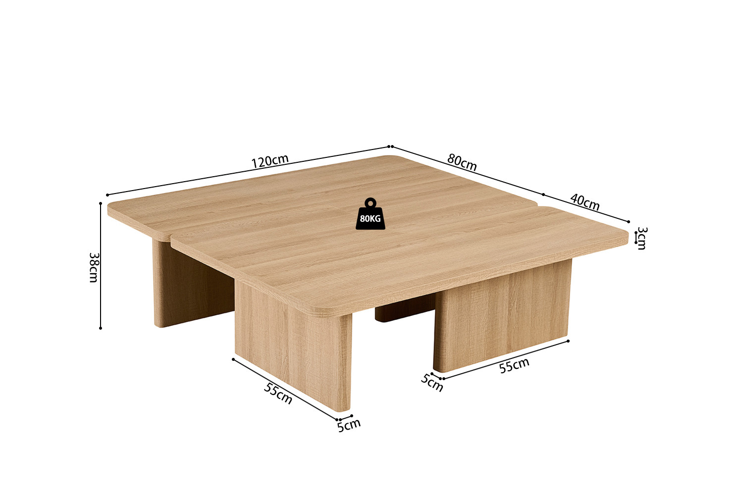Table basses 'Arallo' Décor Chêne Naturel – Image 10