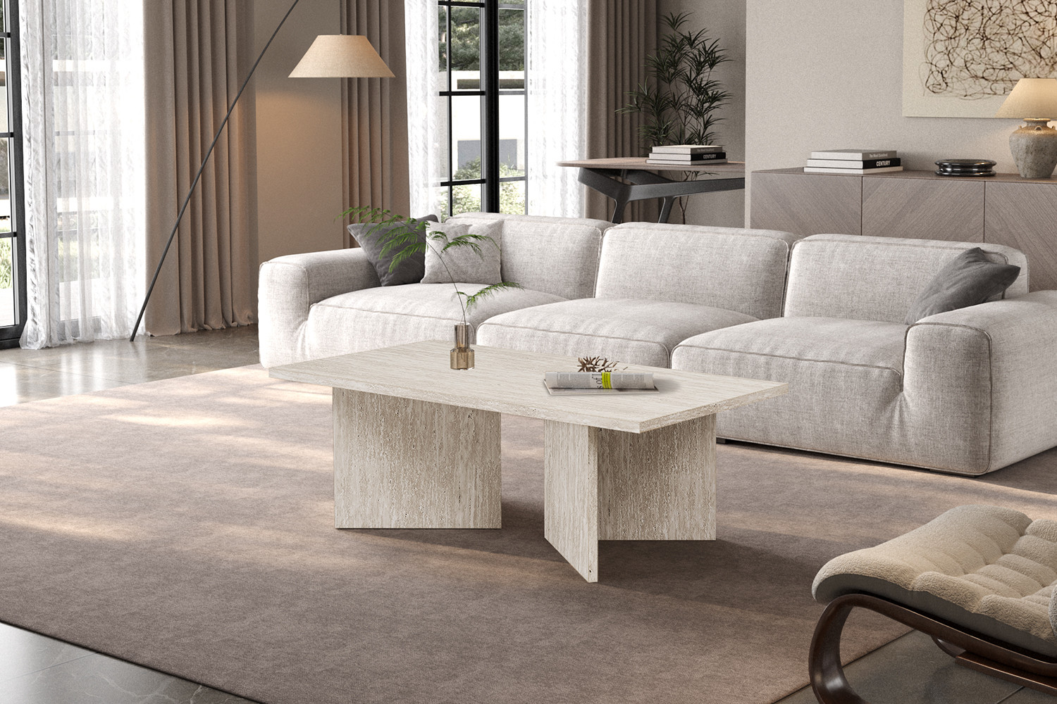 Table basses 'Litar' Décor Travertin Beige – Image 2
