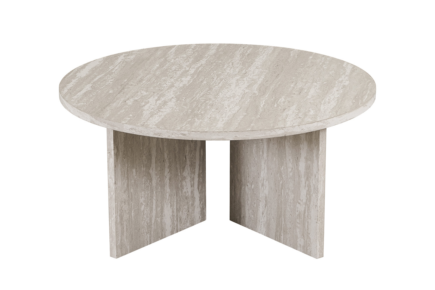 Table basses 'Drasir' Ronde Décor Travertin Gris – Image 3