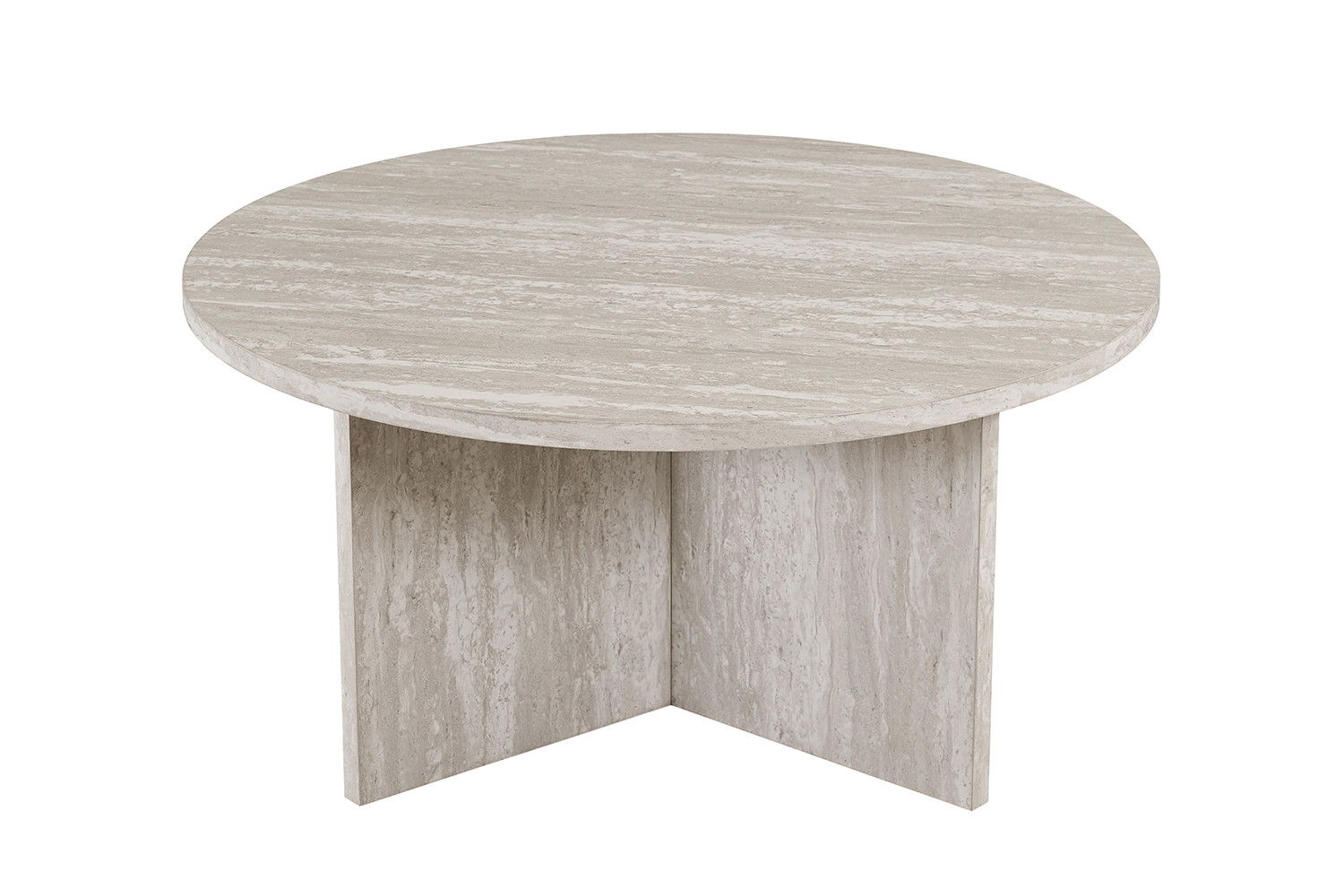 Table basses 'Drasir' Ronde Décor Travertin Gris – Image 4