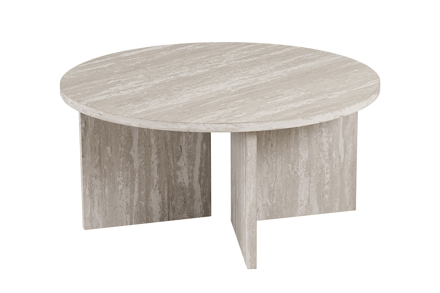 Table basses 'Drasir' Ronde Décor Travertin Gris – Image 5